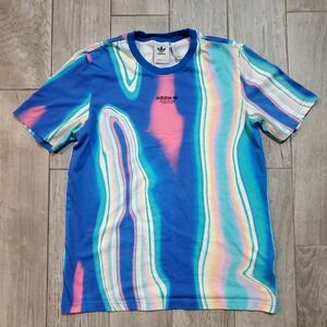 ADIDAS ORIGINALS Men's Hyperreal ALLOVER LOGO TREFOIL‎ SHIRT Sz MEDIUM HN3993